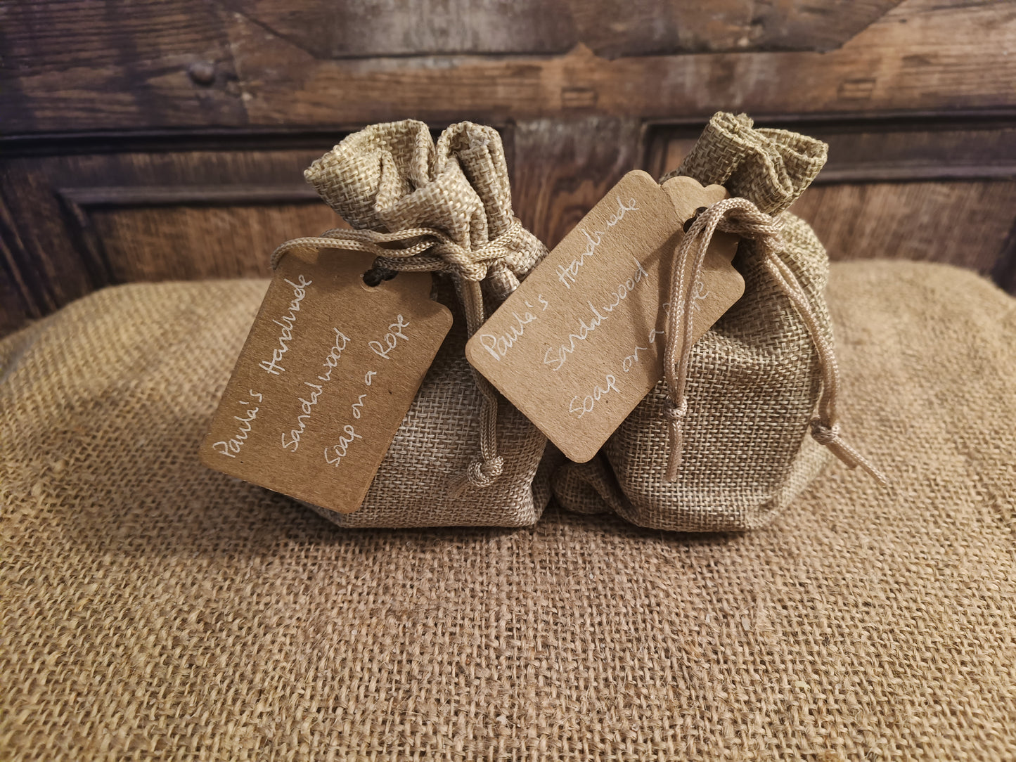 Sandalwood soap on a rope