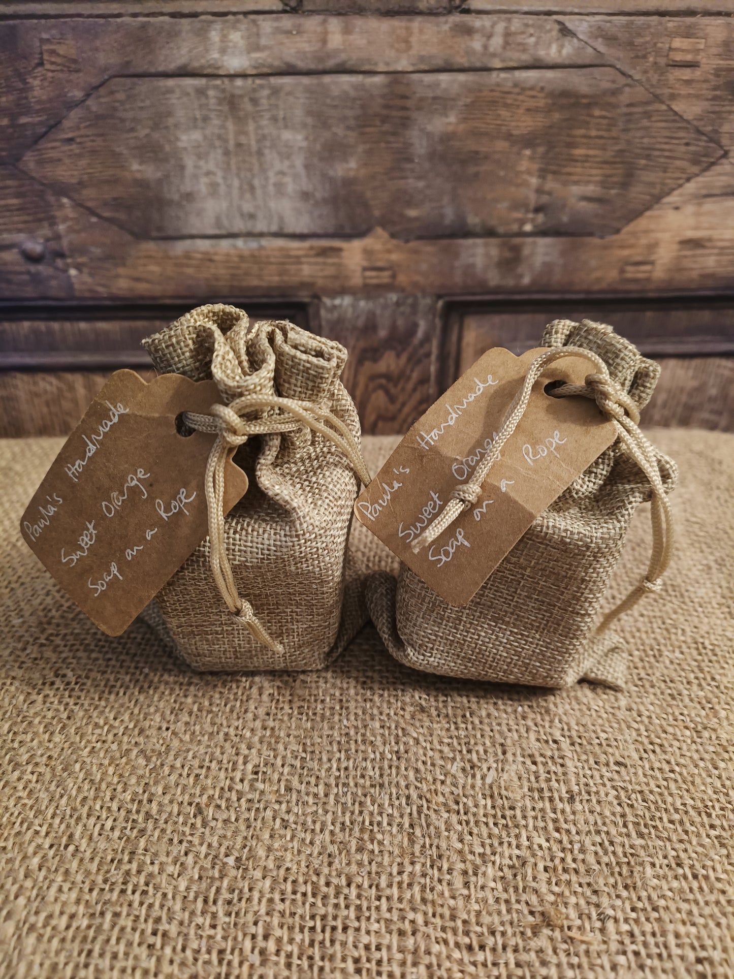 Sweet orange soap on a rope